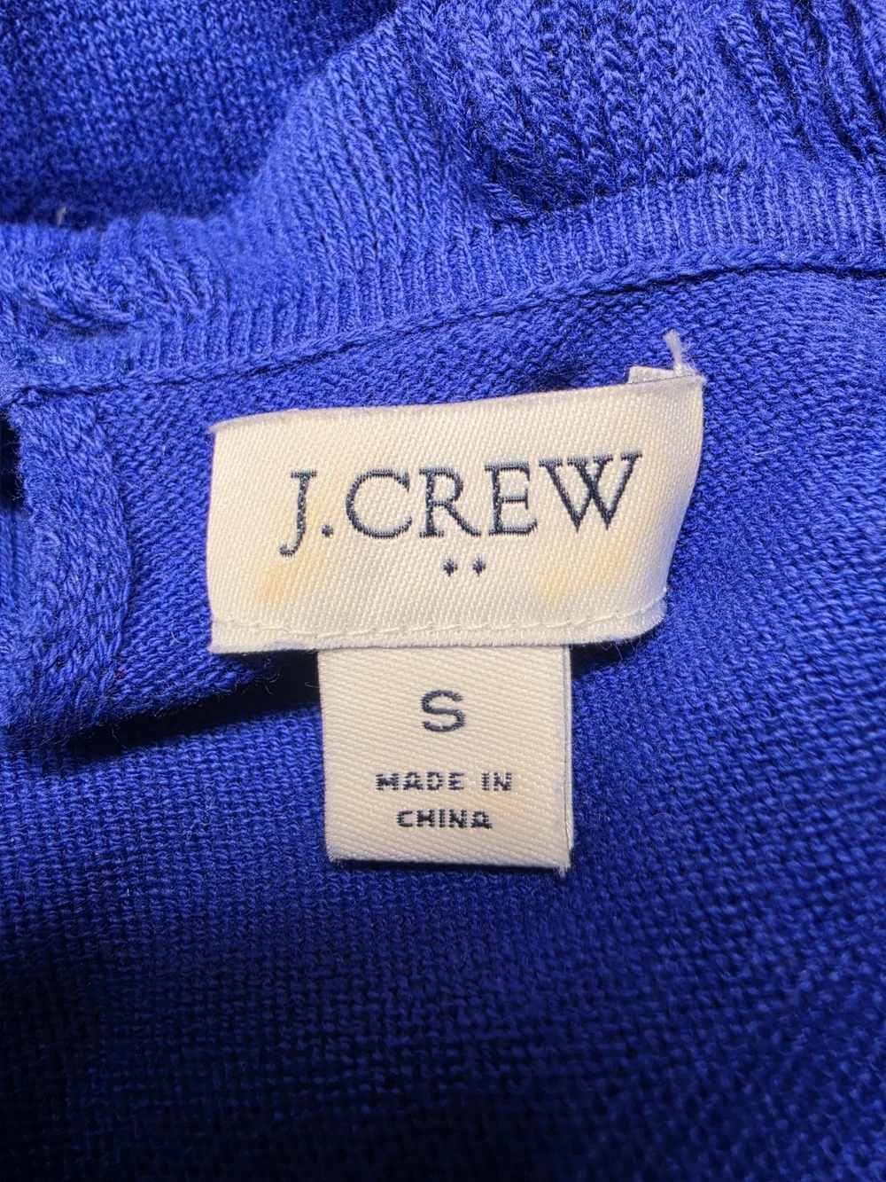 J. Crew Royal Blue Ruffle Mock-Neck Long Sleeve Top